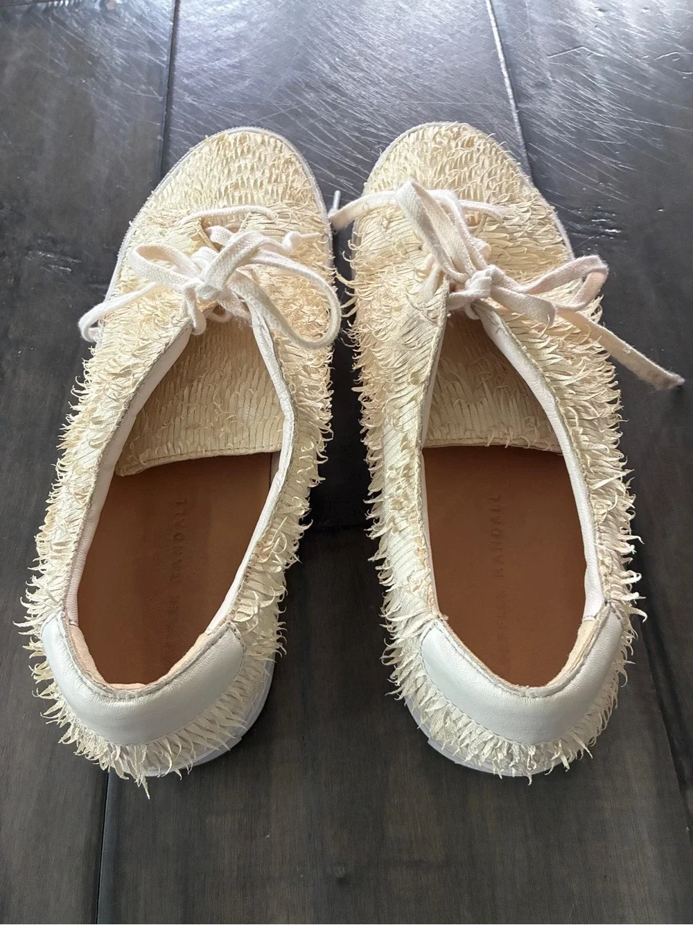 Loeffler Randall Logan Sneakers in Cream Fringe - Size 10